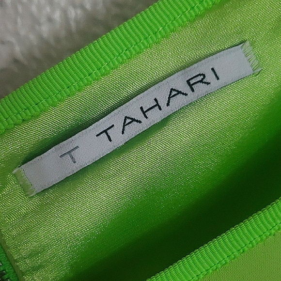 Tahari Sleeveless Sheath Floral Dress Multicolor Neon Green Blue Black Cotton 6 - Picture 5 of 16